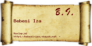 Bebesi Iza névjegykártya